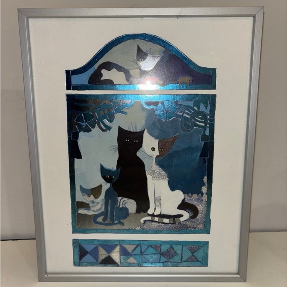 Rosina Wachtmeister Cats Kittens Modern Abstract Art framed - Picture 3 of 9